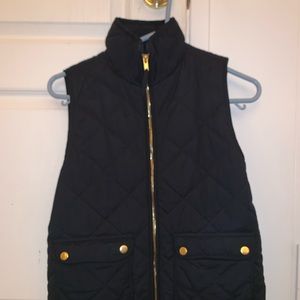 Francesca’s Blue Rain Black Quilted Vest